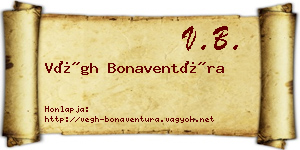 Végh Bonaventúra névjegykártya